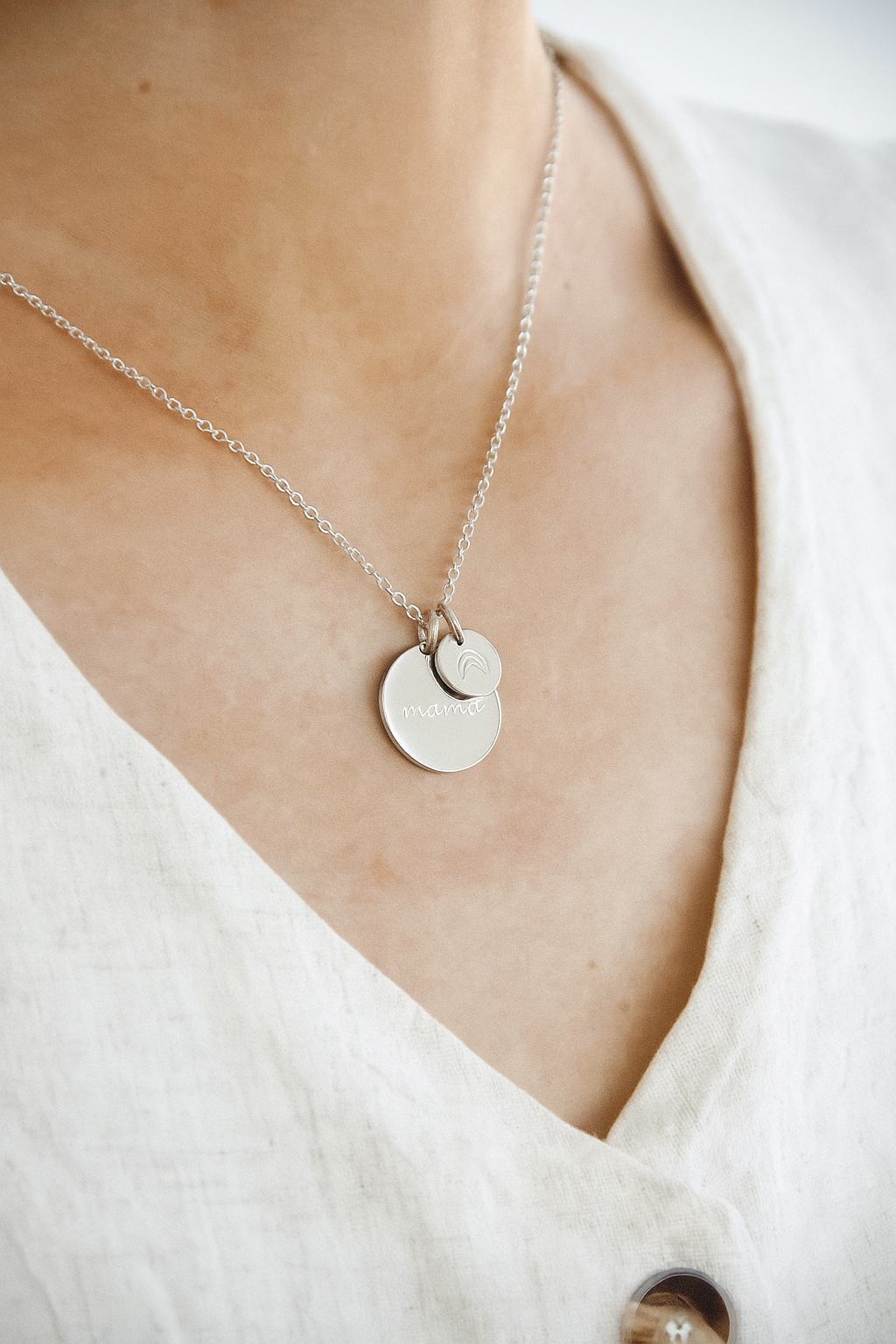 Mama Rainbow Double Pendant Silver